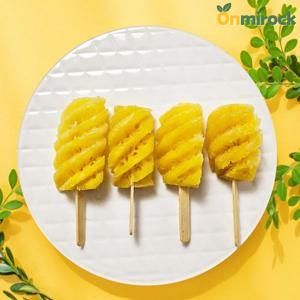 온미락 100% 천연과일 아이스 파인애플바 60g 10봉 급속냉동 디저트 파인애플스틱