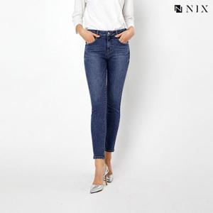 [닉스][닉스]여성 M톤 워싱 부분밴딩 컴포트 크롭 스키니_FNOSDDK522M
