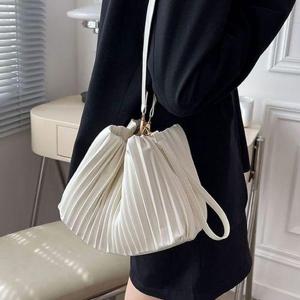 [에이치플러스몰]F006357_플리츠주름 복조리백 버킷백 숄더백 크로스백