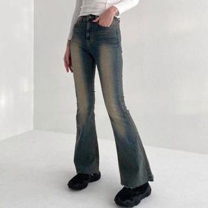 [다잇템_패션]여자 Y2K 나팔 기모청바지 슬림 청바지