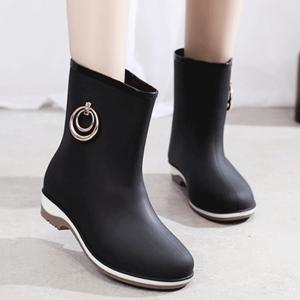 여성 레인부츠 숏 미들 장마철 여자 캐주얼 첼시 레인 부츠 고무 장화 여름 신발 RAINRING