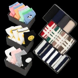 ♥4족세트+선물포장♥NY코튼클럽 국산 여성 따뜻한 쫀쫀 수면 양말 선물세트+쇼핑백 모음전