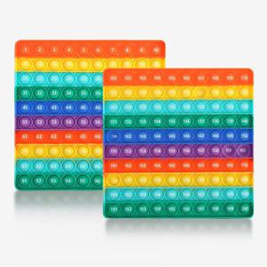 푸쉬팝 양면 수배열 1-200 무지개 수세기 수교구 스트레스해소 장난감 팝잇 뽁뽁이