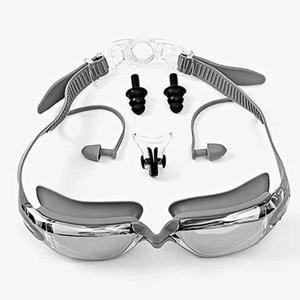 성인물안경 물안경귀마개일체형 그레이 수영장 성인수경