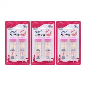 치간 칫솔 80개 이쑤시개형 날개단 x 3개세트