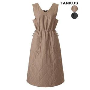 [탱커스]여성 슬리브리스 셔링 퀼팅 원피스