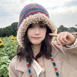 [라일리] Rly 여성 니트모자 퍼 귀달이모자 겨울 털모자 벙거지모자