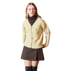 [비버리힐스폴로클럽]여성 펀칭 진주 버튼 니트 가디건 TK257