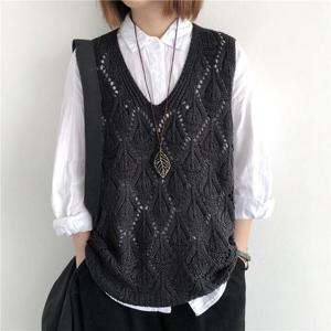 [프리티 글라라]여성 오버핏 조끼  여름 박시 니트 아가일 베스트 (32776642)