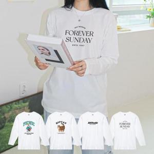 [험블스튜디오][험블스튜디오]  여자 흰색 면 긴팔 티셔츠 (23645873)