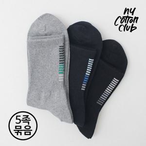 [NY코튼클럽] M1306 남성 신사 포인트 중목 양말 5족