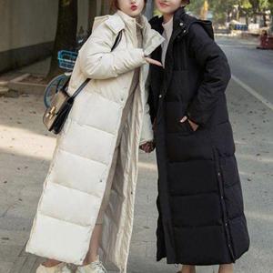 쿨샵 여자 롱패팅 발목기장 후드패딩 데일리 패딩 [W9CBF91]