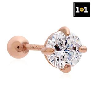 [메리그린] 1+1 14K 골드필드 핀 클래식큐빅 피어싱 (한쪽판매)