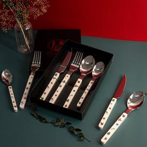 크리스마스 홀리데이 오너먼트 커트러리 양식기 선물세트 4P