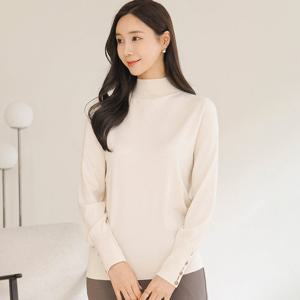 드리다 가을 겨울 부드러운 슬림 버튼 반목 이너 반폴 니트 40-50 미시 중년여성 엄마옷 하객 상견례 모임