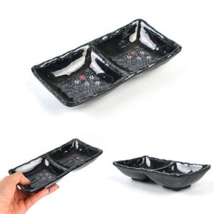 멜라민 일식 한식 2칸 나눔접시 종지 17.6x8.8cm 3호