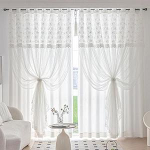 [지나송]로망 웨딩스타일 2중암막커튼 (특대형)