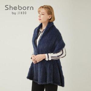 [진도]역시즌 특가   쉬본 밍크 숄 -네이비(AW70)