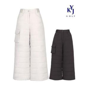 [김영주골프]겨울 퀄팅 방한 포켓 멋스러운 와이드 패딩 여성 골프 바지 DOWLPT33