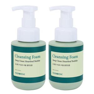 (2개)푸드어홀릭 딥 클린 어성초 버블 클렌징폼 300ml /저자극 폼클렌징 미세거품