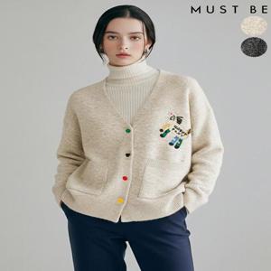 [머스트비]여성 컬러버튼 포니 가디건