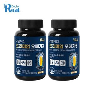 리얼닥터 프리미엄 오메가3  1,100mg×180캡슐 2개 (12개월분) 혈행개선 비타민D