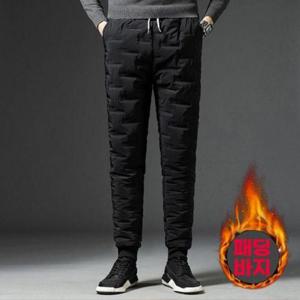 편한남자바지 겨울패딩바지 패딩 데일리 남자 바지 보온 방수 슬랙