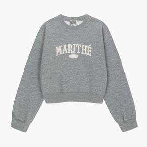 마리떼 RAW EDGE APPLIQUE LOGO 크롭 스?셔츠 여성 MFG45FSW123 HGY NVY