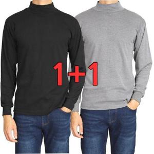 [아재나라]1+1 겨울 남자 국산 면스판 반 목폴라티셔츠 YSTD1002