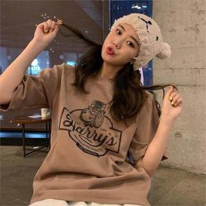 [프리티 글라라]여성 오버핏 롱티 반팔 루즈핏 박시 티셔츠 ct-02 (8430157)