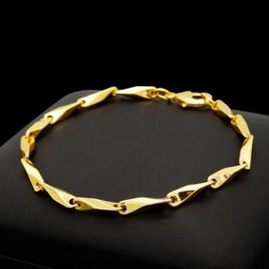 [지와이] 팔찌 18k 압축 금 도금 대나무육각 변색없는 고급 입체 남자 남성 패션 빅사이즈 주얼리