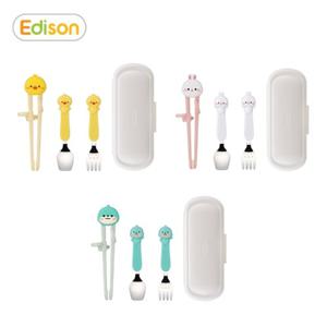 에디슨 프렌즈 아이맞춤 젓가락 4종세트(흰토끼/공룡/오리)