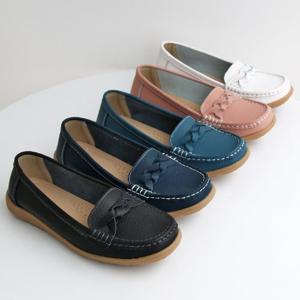 천연 소가죽 트윌 스티치 로퍼 3컬러 단화 레더 모카 여자 여성 사계절 Z-202