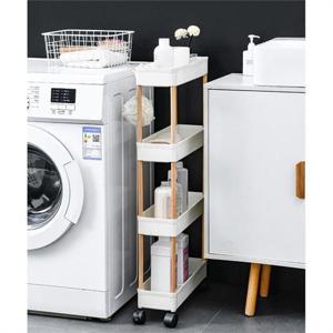 [라일리] Rly 슬림 4단 이동식 틈새선반(폭14cm) (우드봉)