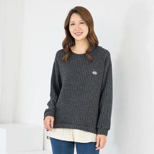 엄마옷 면 라운드 레이어드 롱 티셔츠 512BNM118 중년여성/50대/60대/마담/빅사이즈/할머니옷