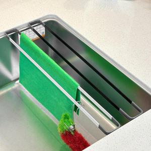 싱크브릿지 확장형 다용도 건조랙 싱크대 걸이형 컵 행주 수세미 물빠짐 건조대