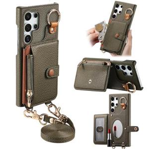 갤럭시S25울트라 케이스/S938 키링 크로스줄 거울 리치 지퍼 카드 케이스