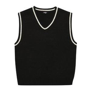 에꼴리에 세이브존03 유니 베이직 니트 조끼  22D5031-BK