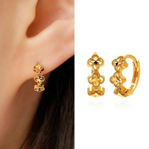 골드앤 24K 순금 럭키 플라워 귀걸이*윈터특가*