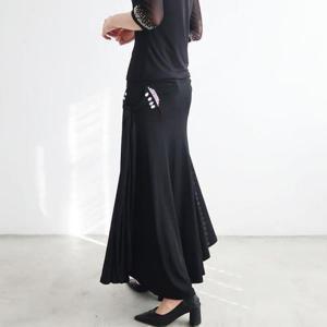 [까르죠아]왕보석 롱 스커트 댄스복 치마 여성 스포츠 라인 밸리 라틴 사교 모던 우아한 머메이드