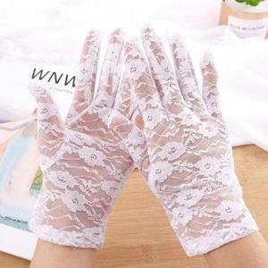 [에이치플러스몰]여성 우아한 잔꽃 레이스 웨딩장갑 파티장갑 신부장갑