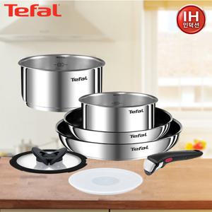 [테팔] IH 인덕션 매직핸즈 스텐 멀티 7P 세트(팬22+26+냄비16+18+뚜껑16+밀폐뚜껑16+손잡이)