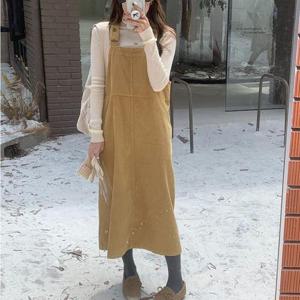 [BZJL9OI1_4C]코듀로이 멜빵 원피스 LL-D138