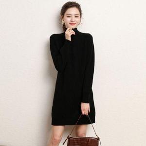 여자원피스 여성 4컬러 겨울 실루엣 포근한 반목 니트 미니원피스