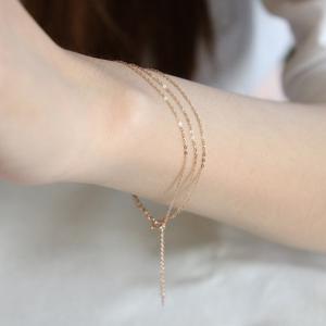 14K 세줄 체인 금 팔찌