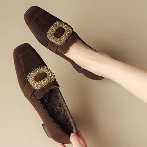 [블루밍룸] 이벨 스웨이드 안감퍼 미들 힐