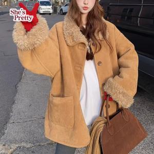 [쉬즈프리티] 느티스웨이드퍼코트_여성퍼코트