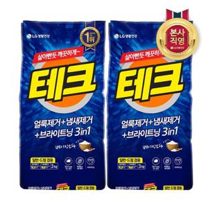 테크 3in1 분말 세탁세제 일반드럼 겸용 리필 3kg x 2개