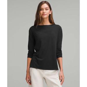 40% ▼ 릴랙스 핏 보트넥 롱슬리브 - BLK