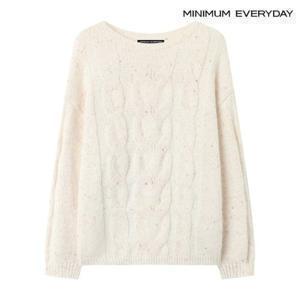 미니멈 [미니멈 에브리데이]베이직 라운드 꽈배기 긴팔 니트 (EB4KT044D)